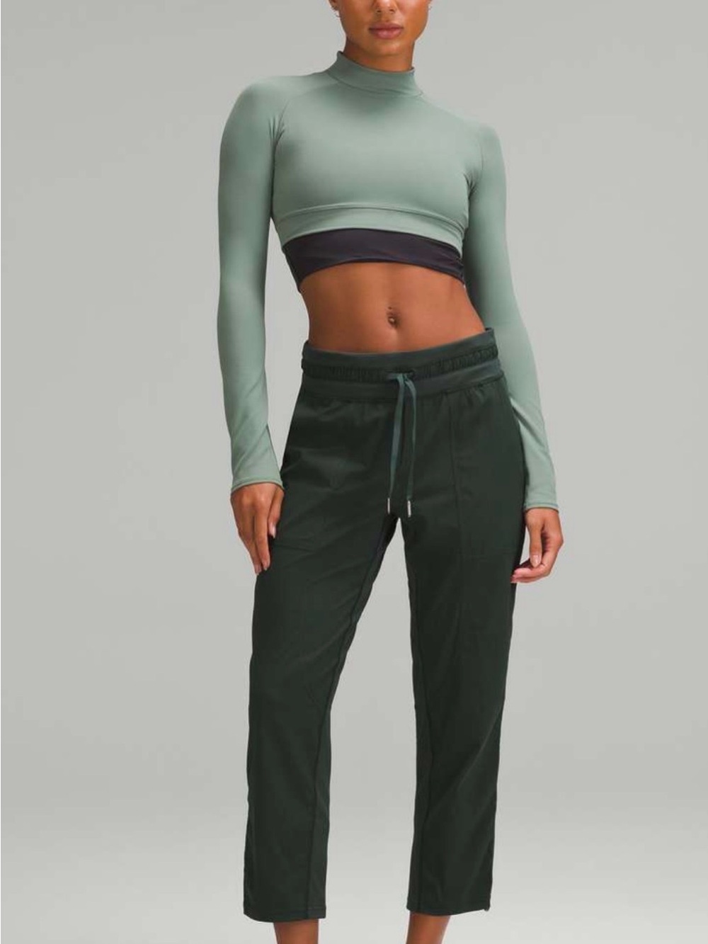 lululemon athletica Dark Green Drawstring Track Pants